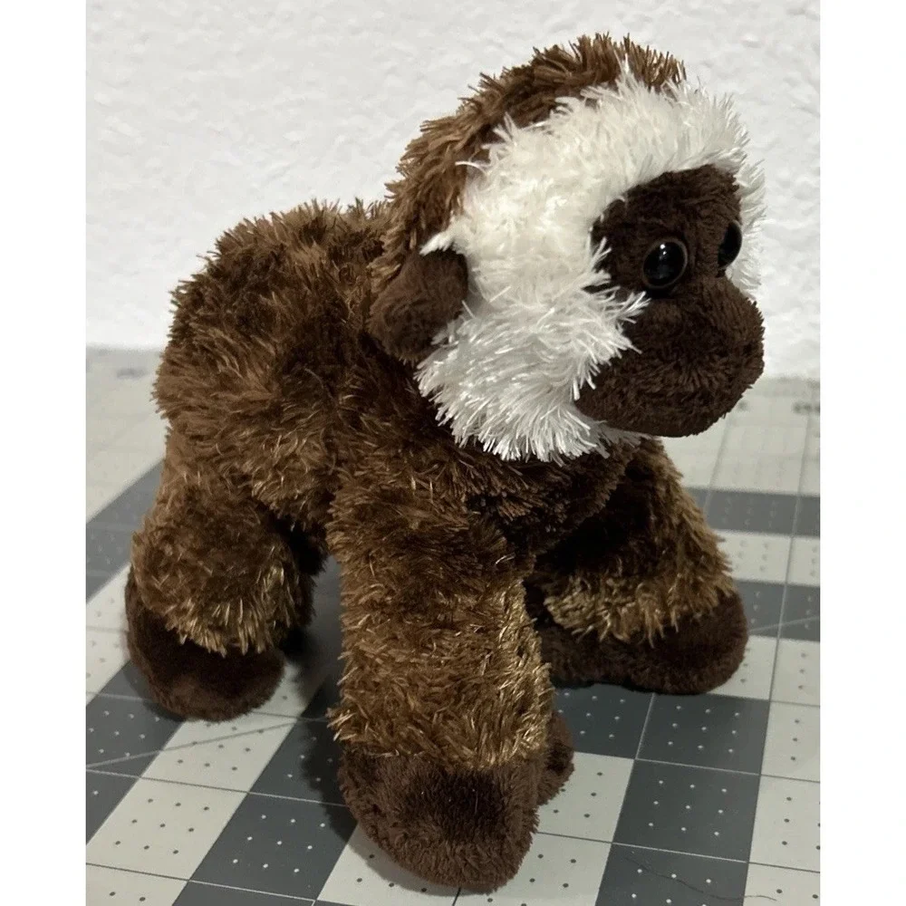 Aurora World Brown Gibbon Monkey Ape Chimp Floppy Stuffed Animal Plush 5 inch